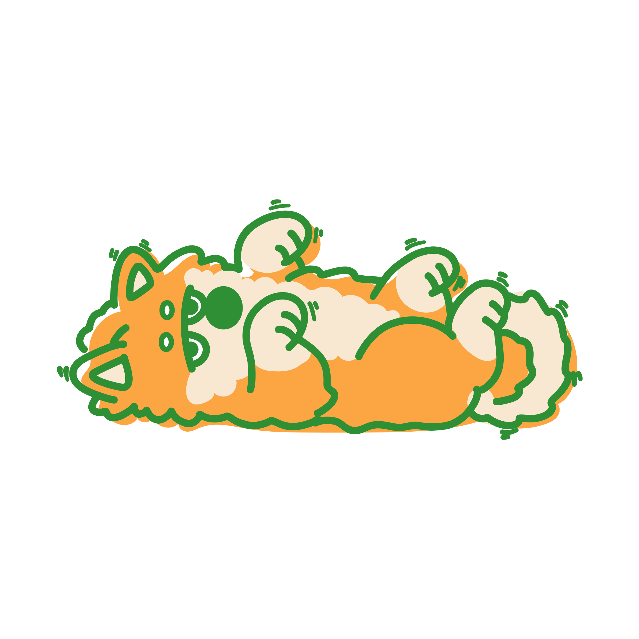 LAZY DOGS CLUB. 寝転ぶ犬のイラスト