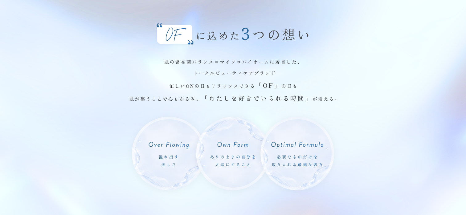 OFに込めた3つの想い — Over Flowing, Own Form, Optimal Formula
